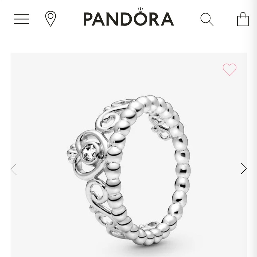 PRINCESS TIARA CROWN PANDORA RING